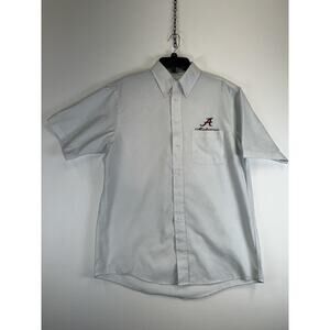 Alabama Crimson Tide Shirt Mens 16.5 White Short Sleeve Button NCAA Football